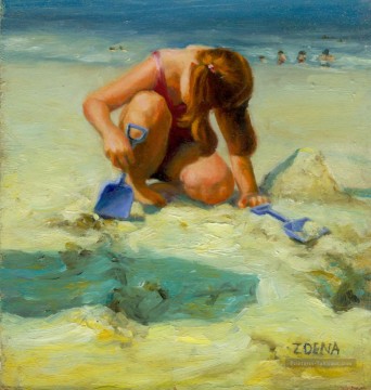 scaledhelena sur la plage Peinture à l'huile
